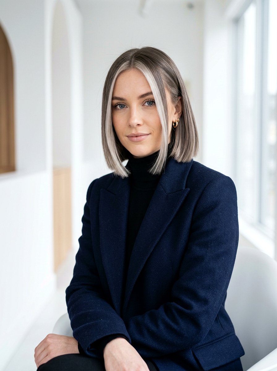 Ash Blonde Money Piece - 20 subtle money piece for mature women - 20 subtle money piece for mature women