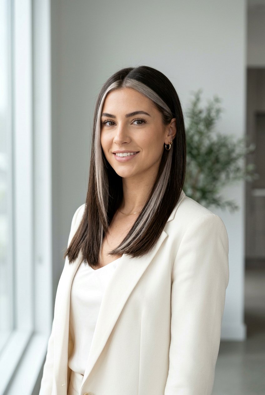 Ash Blonde Money Piece On Dark Brown Hair - 20 subtle money piece ideas - 20 subtle money piece ideas