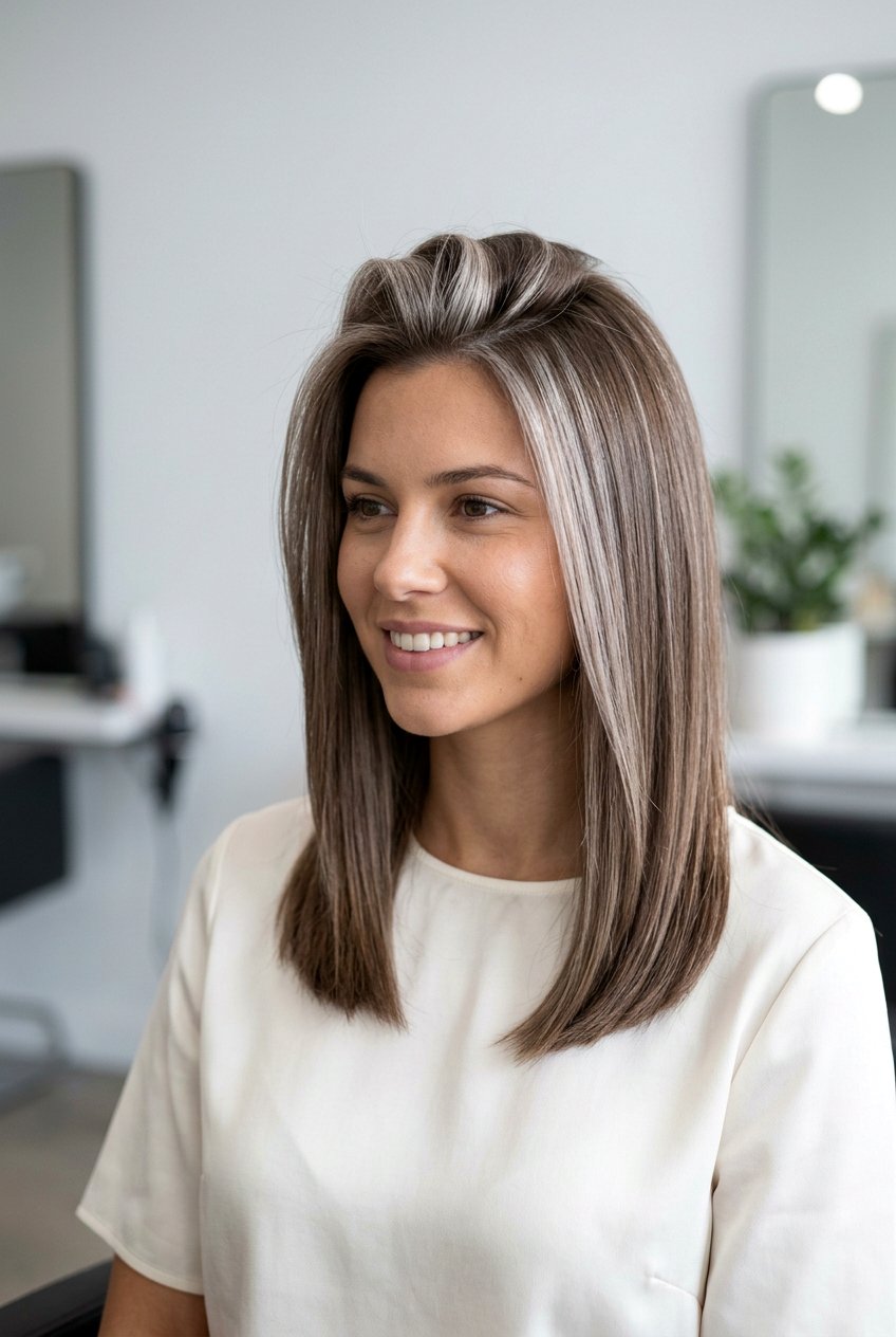 Ash Blonde Partial Highlights on Brown Hair - 20 partial highlights on brown hair - 20 partial highlights on brown hair