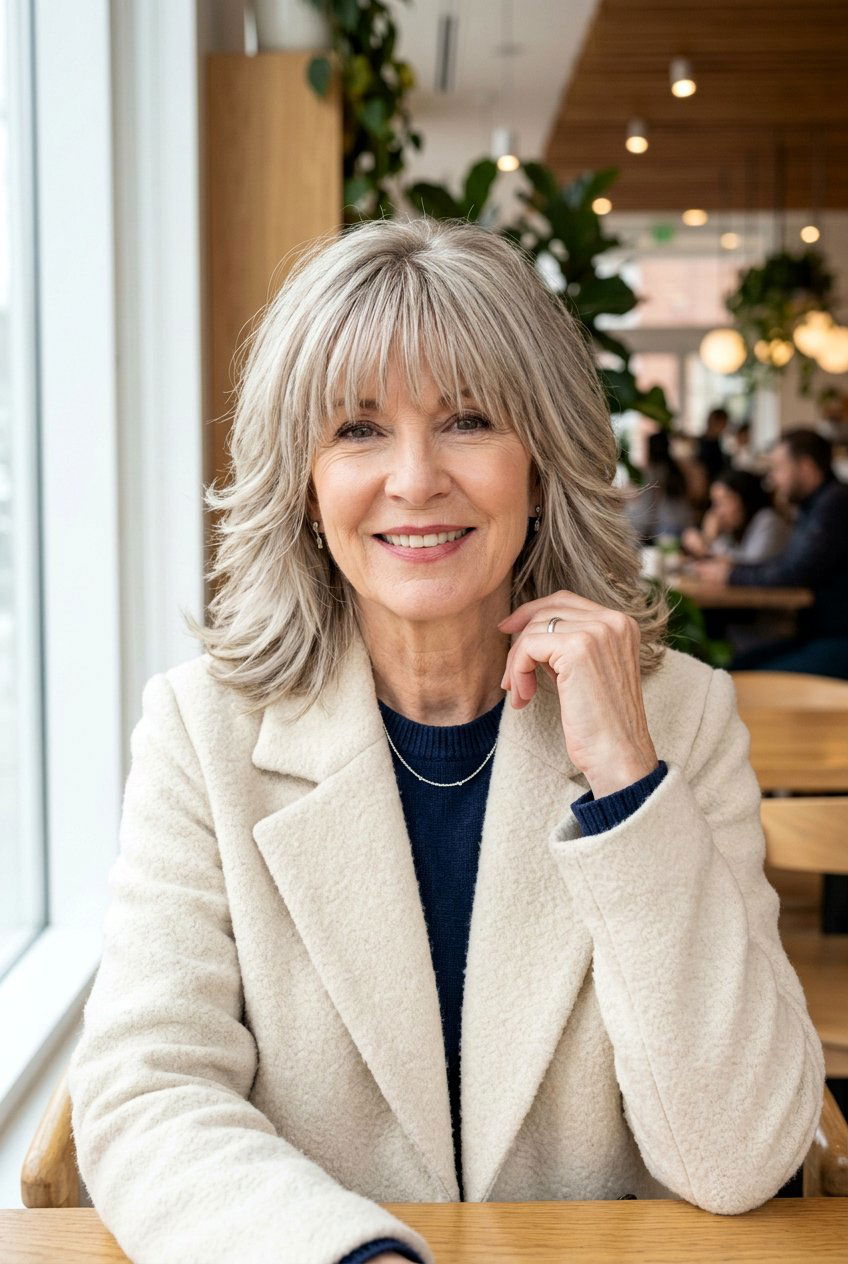 Ash Blonde Shag With Fringe - 20 medium shag for women over 60 with bangs - 20 medium shag for women over 60 with bangs