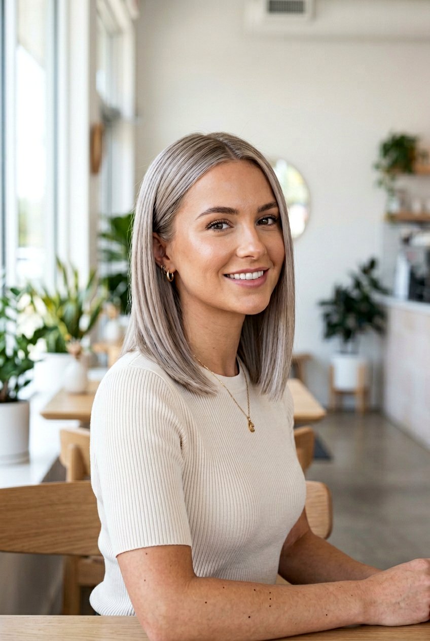 Ash Blonde Straight Lob Hair - 20 salon blonde refresh ideas - 20 salon blonde refresh ideas