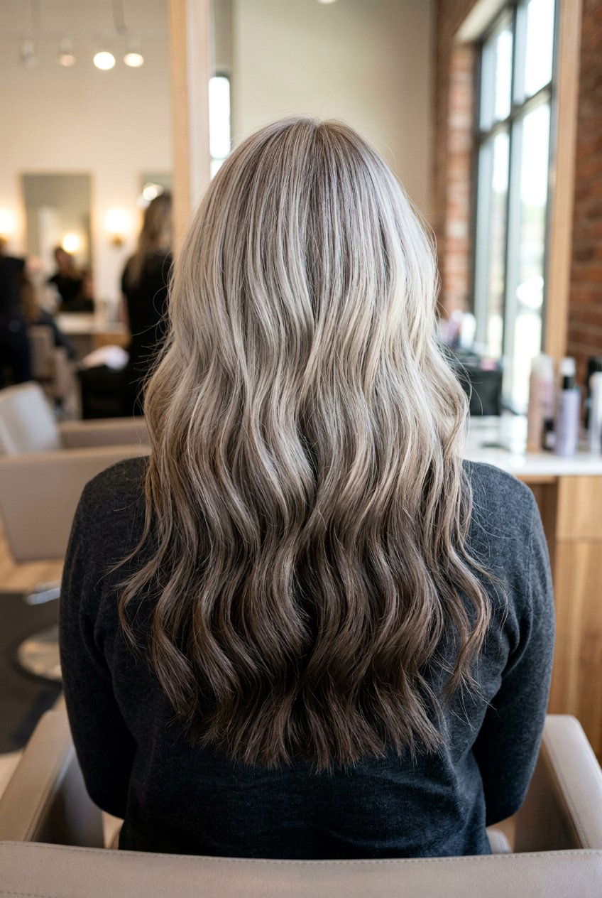 Ash Blonde To Dark Ash Brown Reverse Ombre - 20 reverse ombre hair - 20 reverse ombre hair