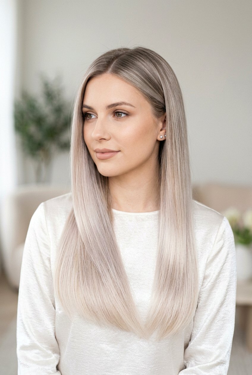 Ash Blonde to Pearl Color Melt - 20 color melt hair ideas - 20 color melt hair ideas