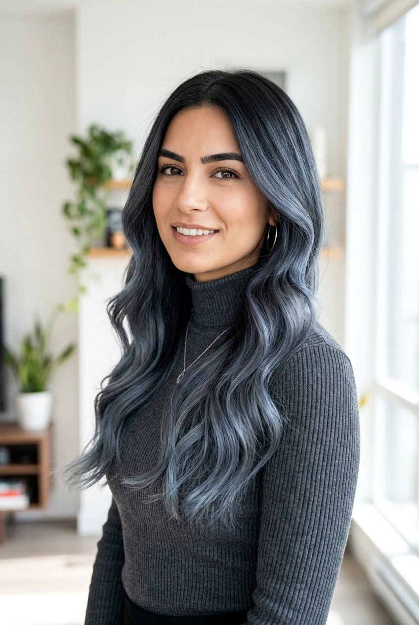 Ash Blue Black Balayage - 20 blue black balayage - 20 blue black balayage