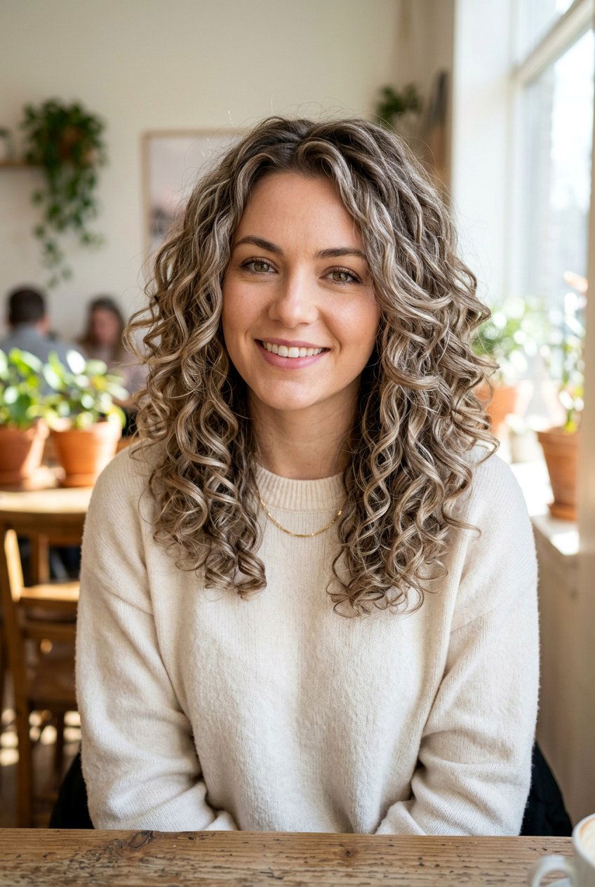 Ash Bronde Curly Hair With Defined Layers - 20 cool ash bronde - 20 cool ash bronde