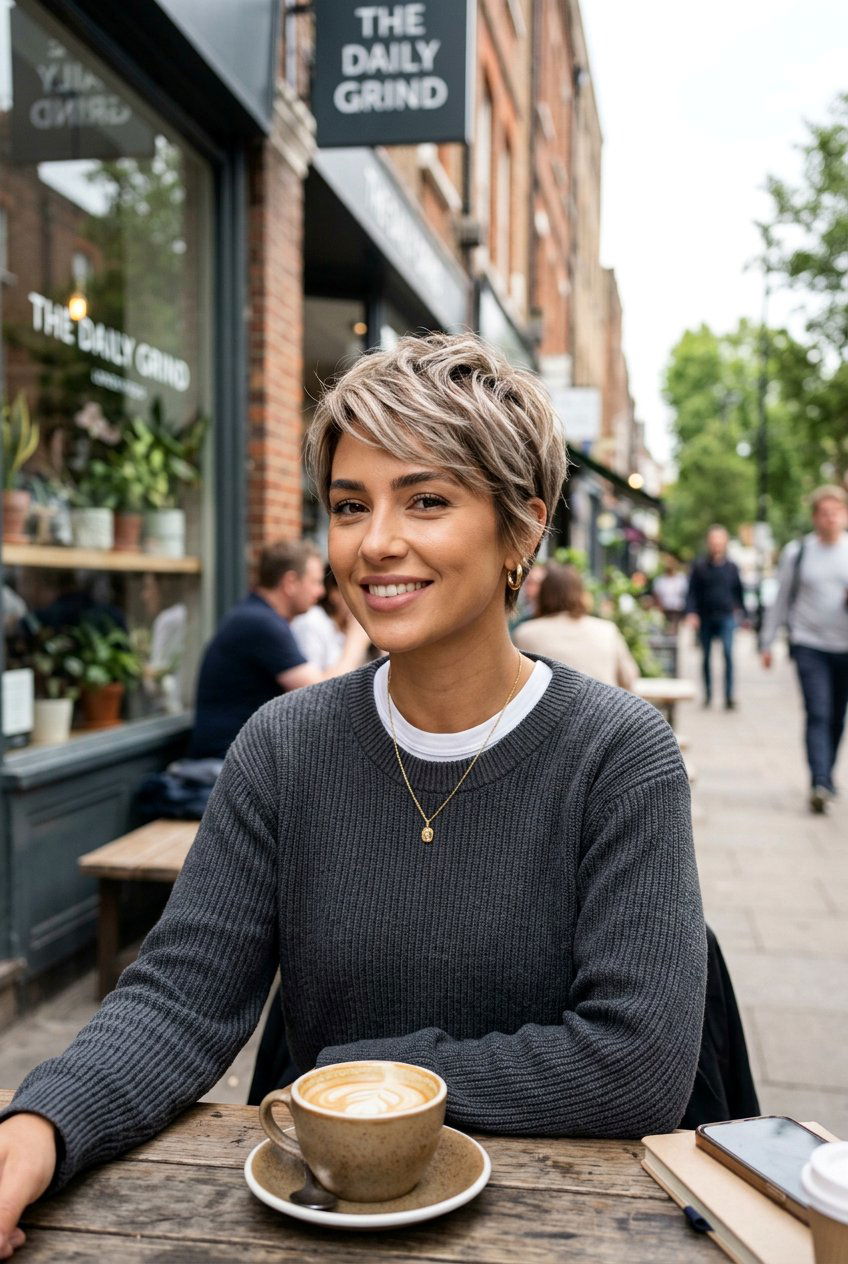 Ash Bronde Pixie Cut With Texture - 20 cool ash bronde - 20 cool ash bronde