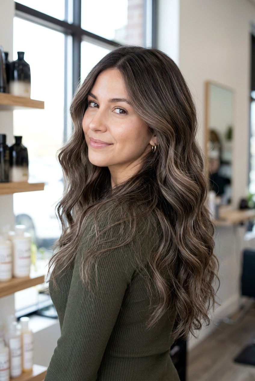 Ash Brown Balayage - 20 cool toned brunette hair - 20 cool toned brunette hair