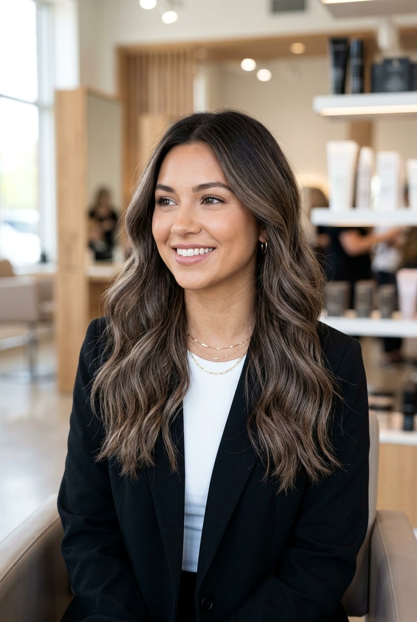 Ash Brown Balayage Root Melt - 20 brunette balayage with root melt - 20 brunette balayage with root melt