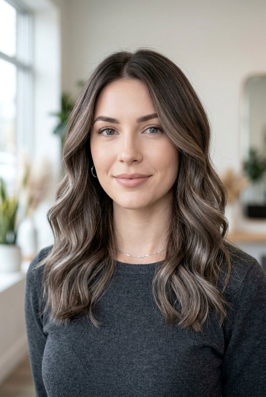 20 Chic Ash Brown Balayage for Shoulder Length Hair Looks