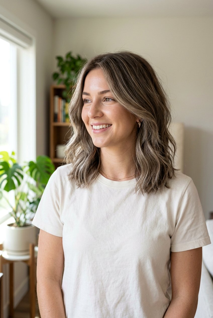 Ash Brown Balayage With Soft Layers - 20 ash brown balayage for shoulder length hair - 20 ash brown balayage for shoulder length hair