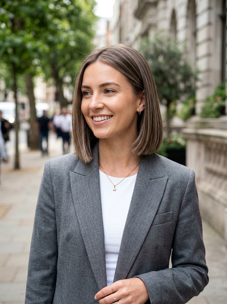 Ash Brown Bob With Babylights - 20 dimensional bob hair color ideas - 20 dimensional bob hair color ideas