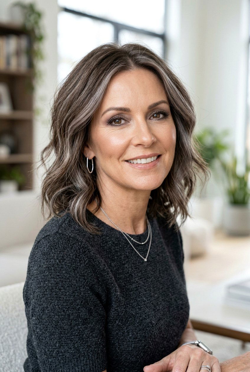 Ash Brown Contouring - 20 face framing highlights for mature brunettes - 20 face framing highlights for mature brunettes