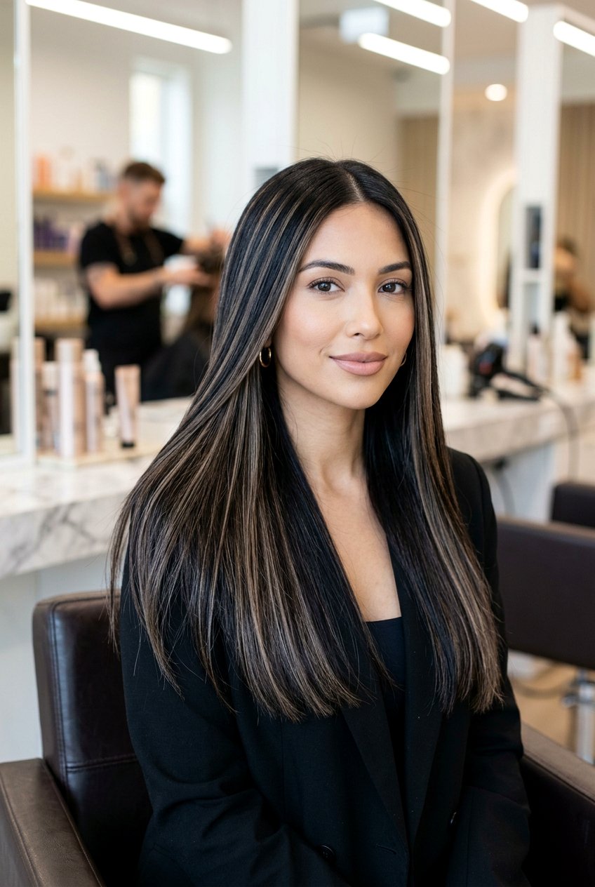 Ash Brown Foil Highlights on Black Hair - 20 ash brown highlights on black hair - 20 ash brown highlights on black hair