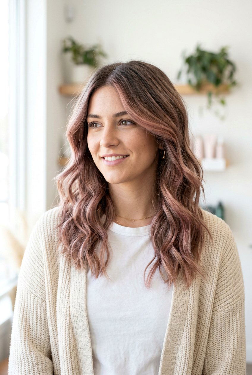 Ash Brown Hair With Rose Gold Balayage - 20 brunette hair with rose gold balayage - 20 brunette hair with rose gold balayage