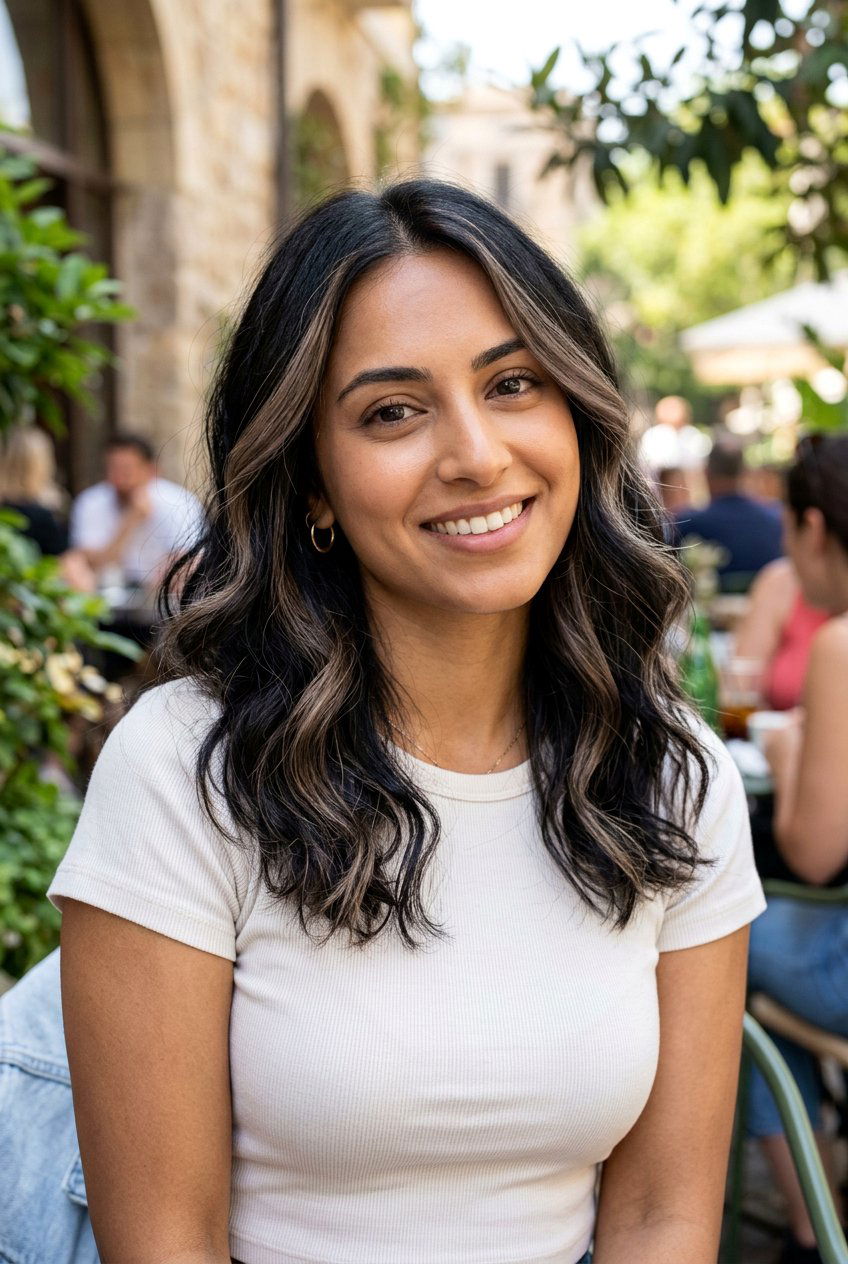 Ash Brown Highlights on Black Hair for Warm Skin Tones - 20 ash brown highlights on black hair - 20 ash brown highlights on black hair