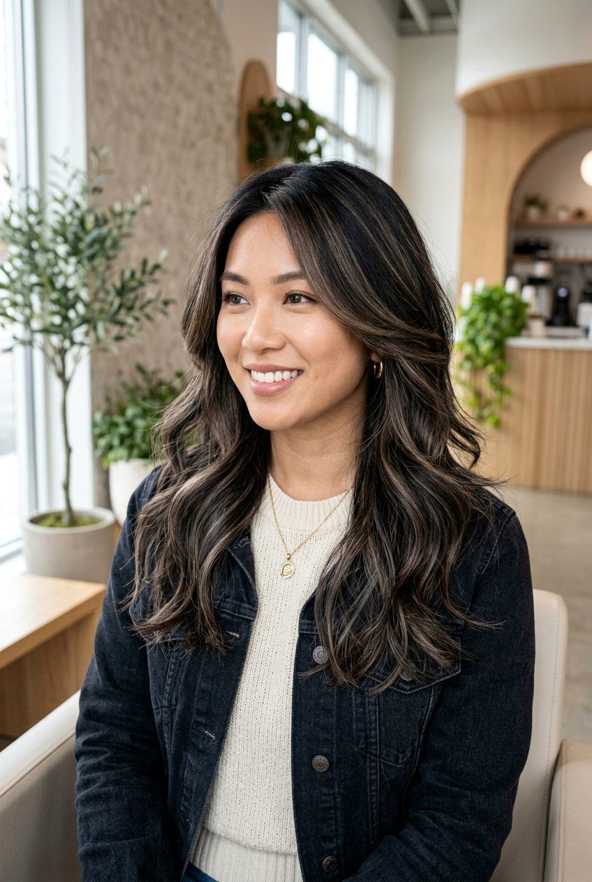 Ash Brown Highlights with Black Hair Lowlights - 20 ash brown highlights on black hair - 20 ash brown highlights on black hair