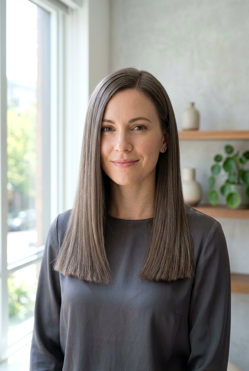 Ash Brown Long Blunt Cut - 20 blunt cut long hair - 20 blunt cut long hair