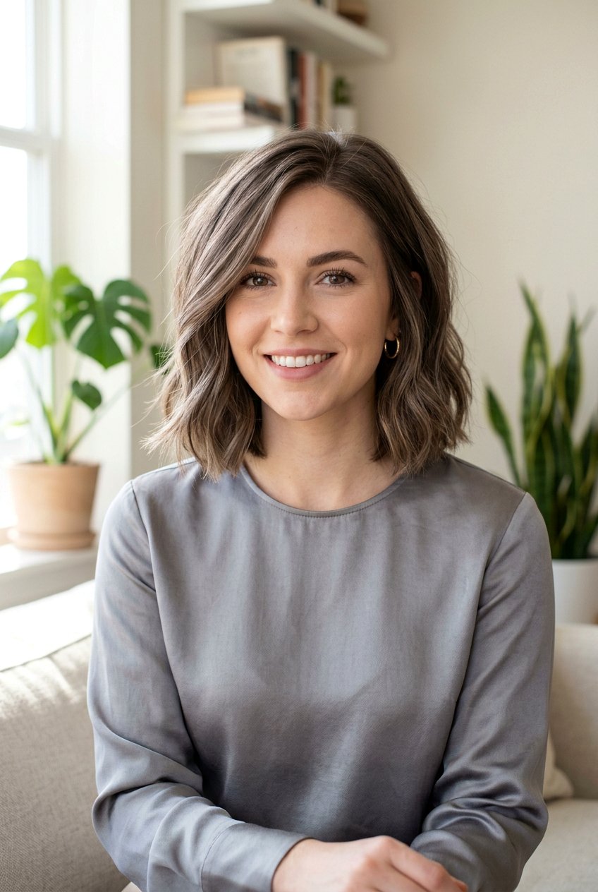 Ash Brown Shoulder Length Hair With Light Brown Babylights - 20 brunette babylights for fine hair women - 20 brunette babylights for fine hair women