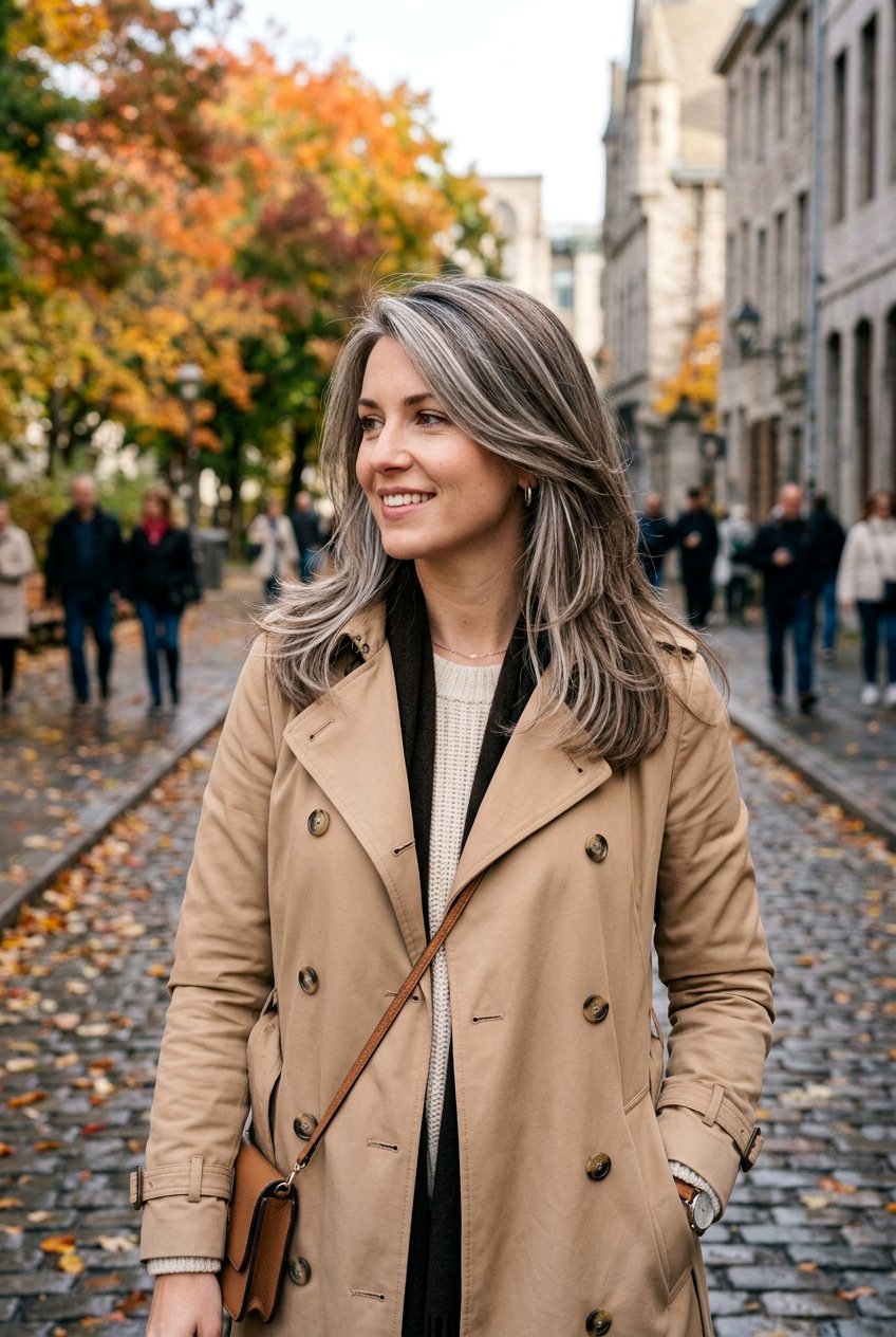 Ash Brown Silver Blend - 20 natural silver streaks blend - 20 natural silver streaks blend