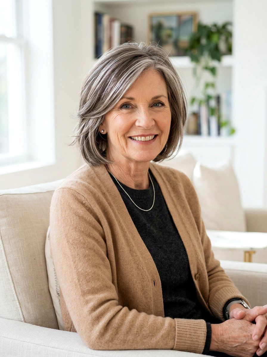 Ash Brown With Silver - 20 silver highlights for women over 60 - 20 silver highlights for women over 60