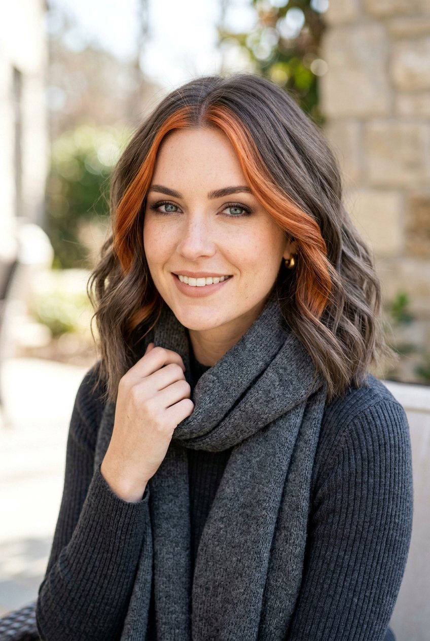 Ash Brunette Hair With Copper Money Piece - 20 brunette hair with copper money piece - 20 brunette hair with copper money piece