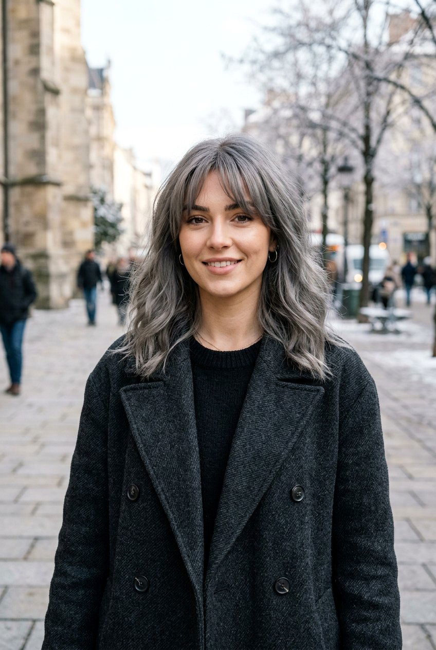 Ash Gray Hair With Curtain Bangs - 20 gray hair with curtain bangs - 20 gray hair with curtain bangs