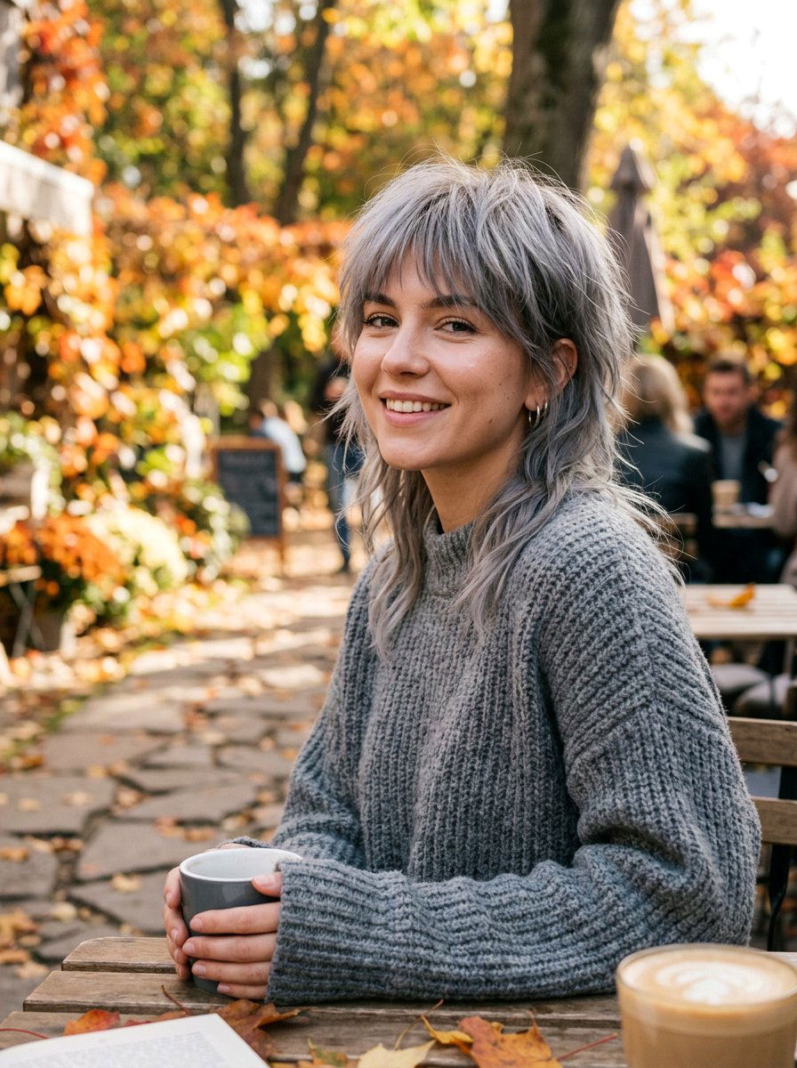 Ash Grey Silver Wolf Cut - 20 silver wolf cut color ideas - 20 silver wolf cut color ideas