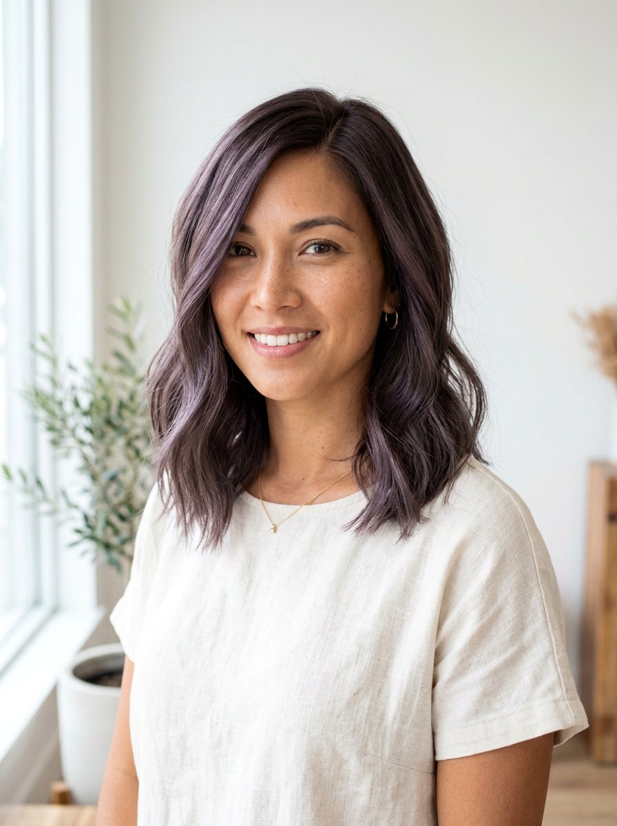 Ash Lavender Brown Lob Haircut - 20 lavender brown hair color - 20 lavender brown hair color