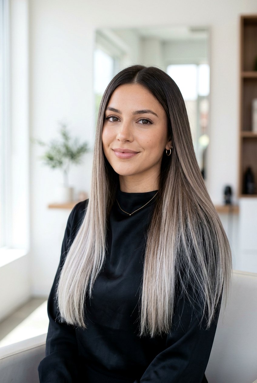 Ash Mocha Brown Ombre On Straight Hair - 20 ash mocha brown hair color - 20 ash mocha brown hair color