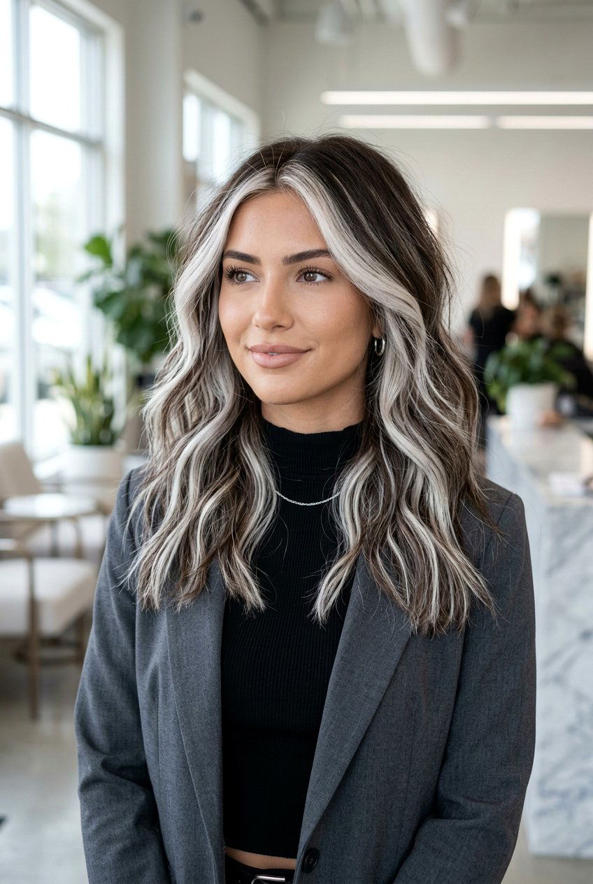 Ash Platinum Highlights On Brunette Base - 20 ash toner for highlighted brunette hair - 20 ash toner for highlighted brunette hair