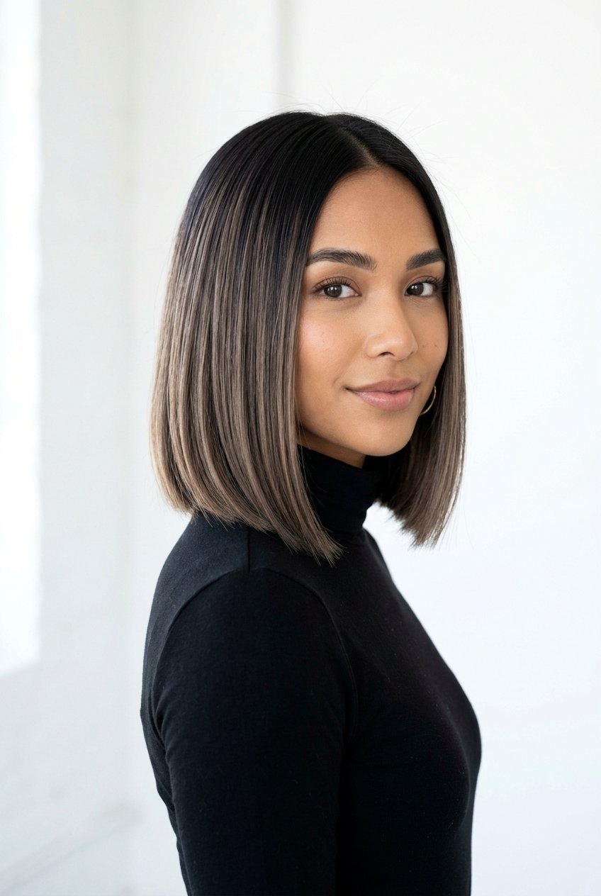 Ash Roast Balayage - 20 dark roast balayage on black hair - 20 dark roast balayage on black hair