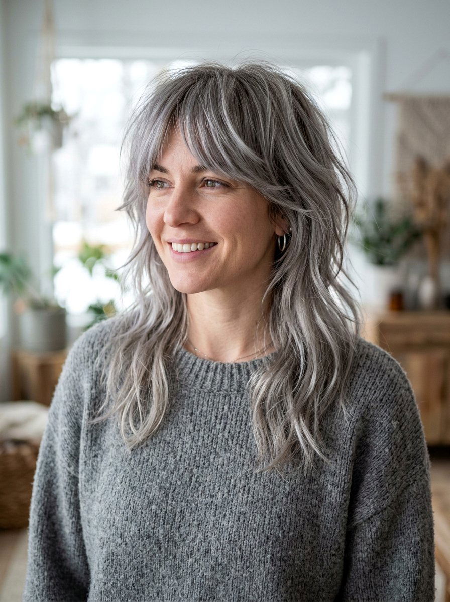 Ash Silver Shag - 20 silver shag hair color ideas - 20 silver shag hair color ideas