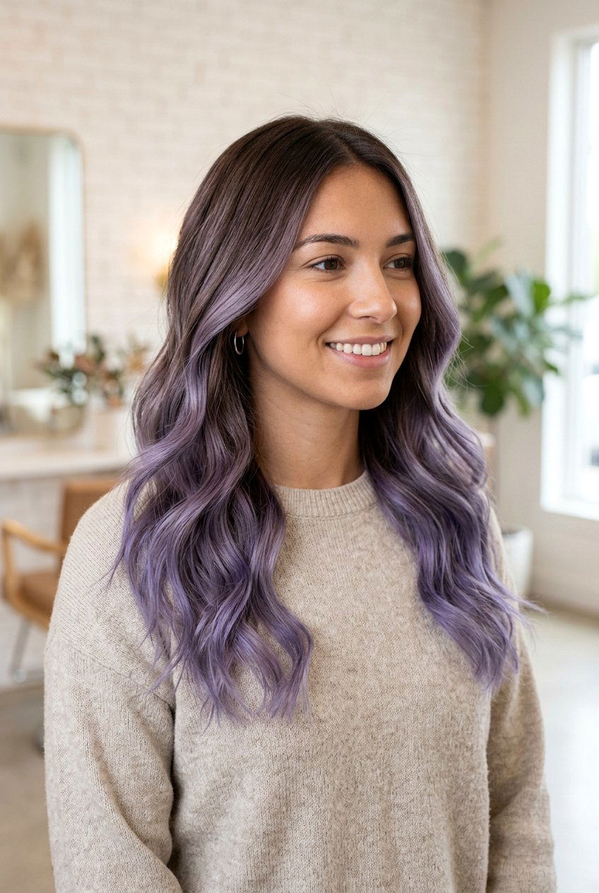 Ash Violet Balayage On Brown Hair - 20 violet balayage hair color - 20 violet balayage hair color