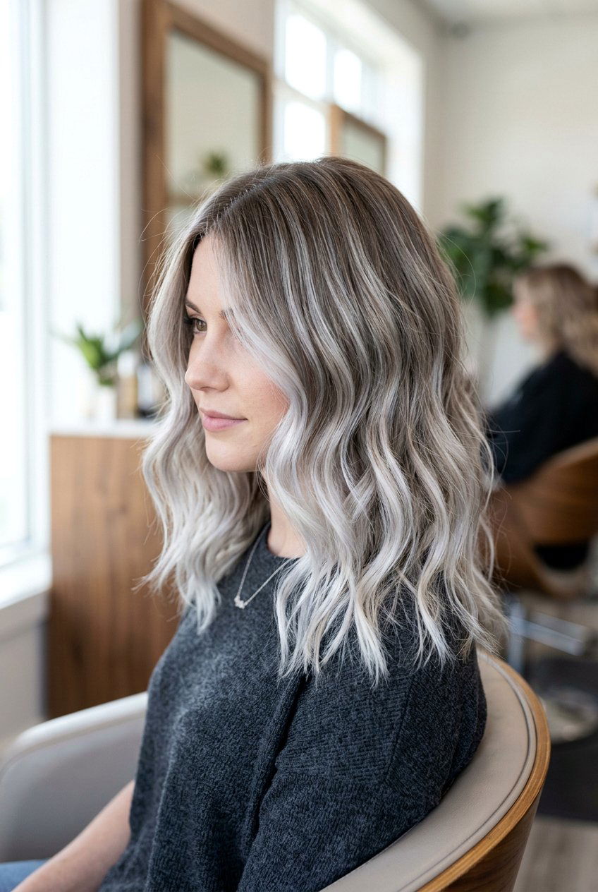 Ash White Blonde Balayage - 20 white blonde hair color - 20 white blonde hair color