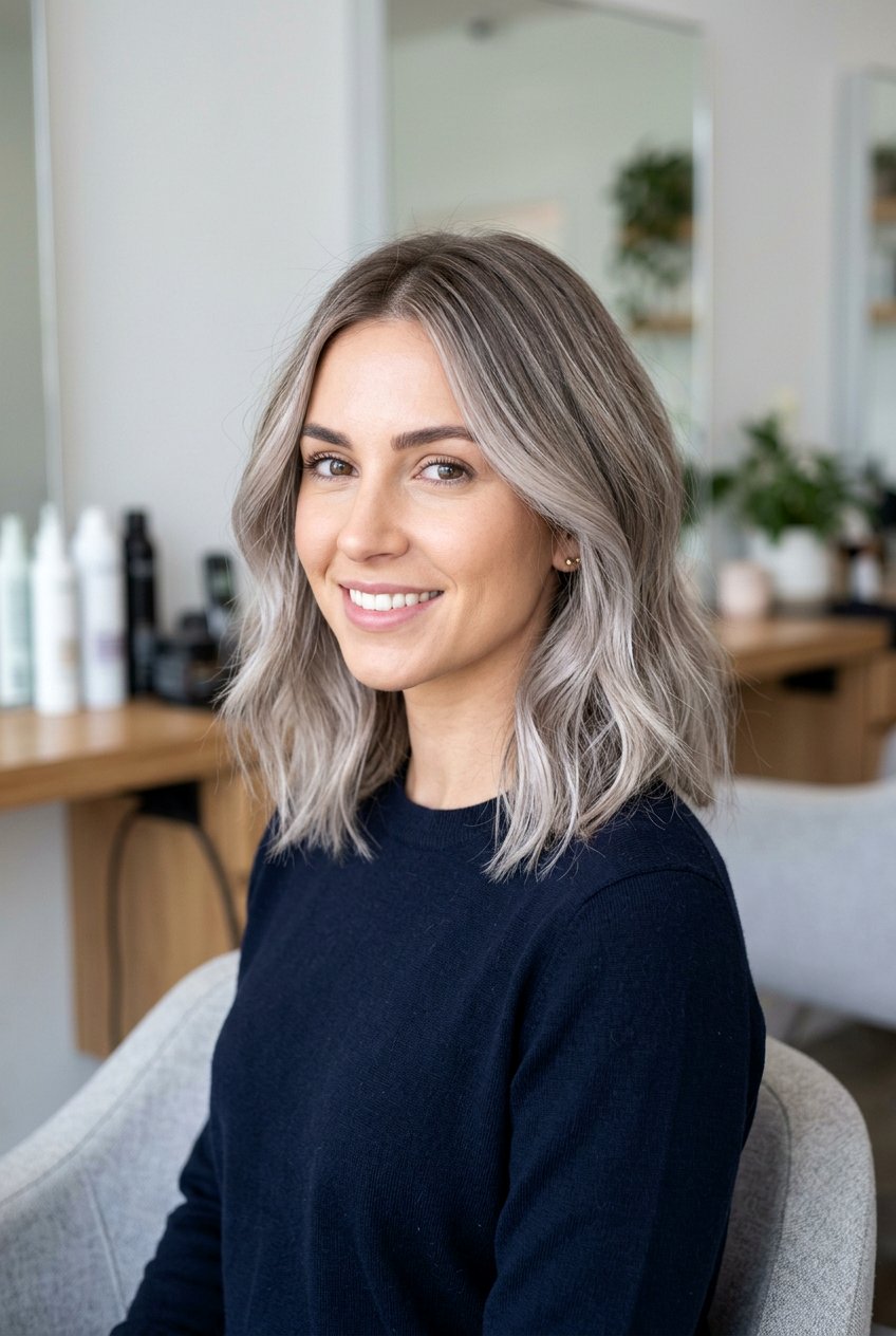 Ash blonde balayage lob - 20 balayage for short hair - 20 balayage for short hair