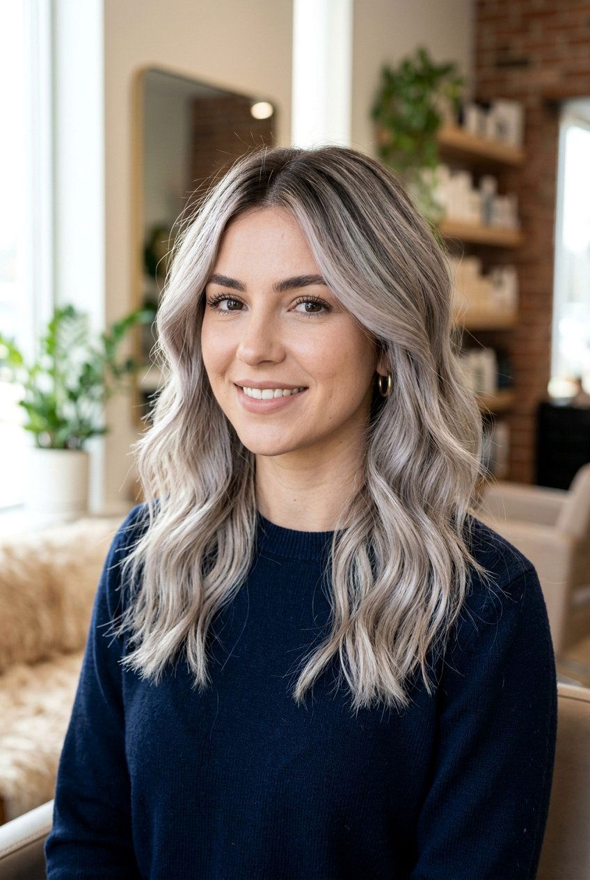 Ash blonde with dark roots - 20 rooted blonde hair color