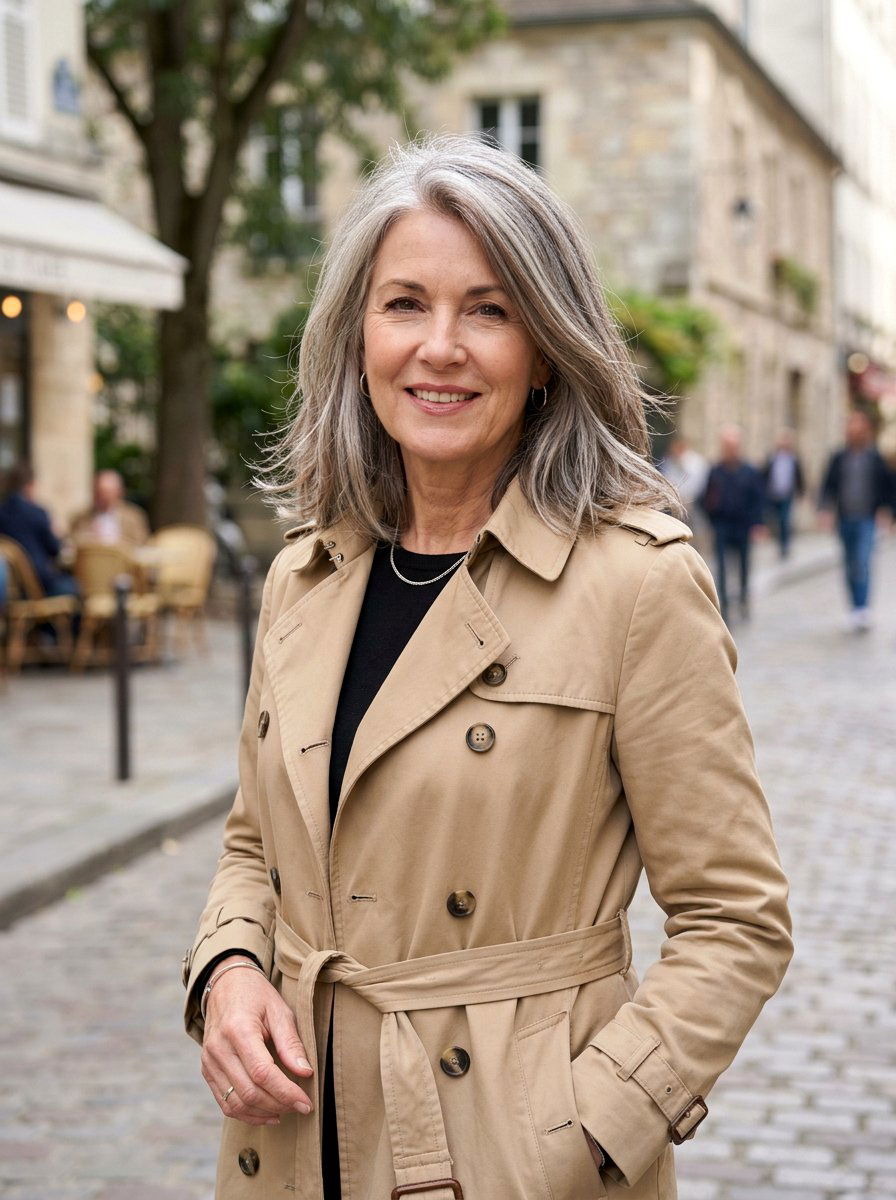 Ash brown lowlights for grey hair transition - 20 salt and pepper highlight ideas - 20 salt and pepper highlight ideas