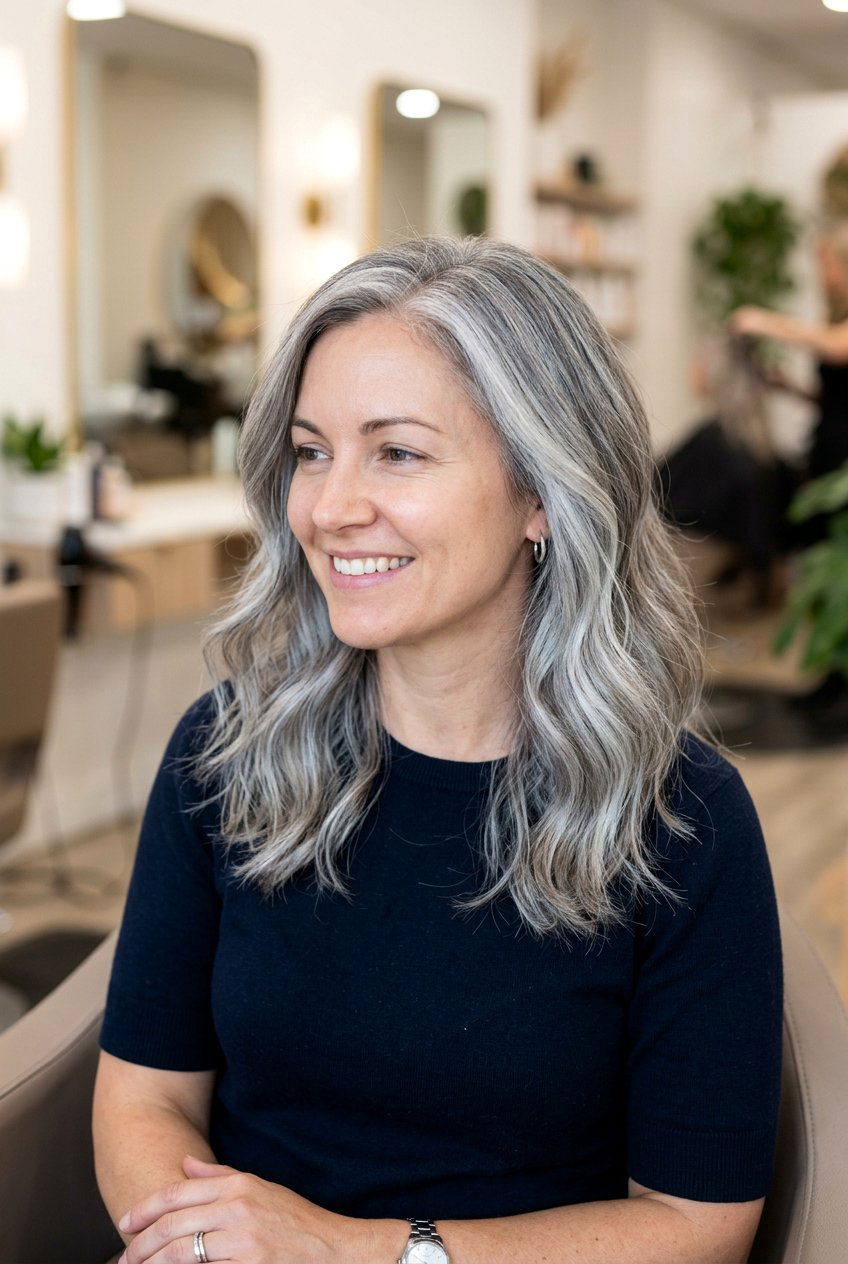 Ash gray blending for silver hair - 20 salt and pepper hair color ideas - 20 salt and pepper hair color ideas