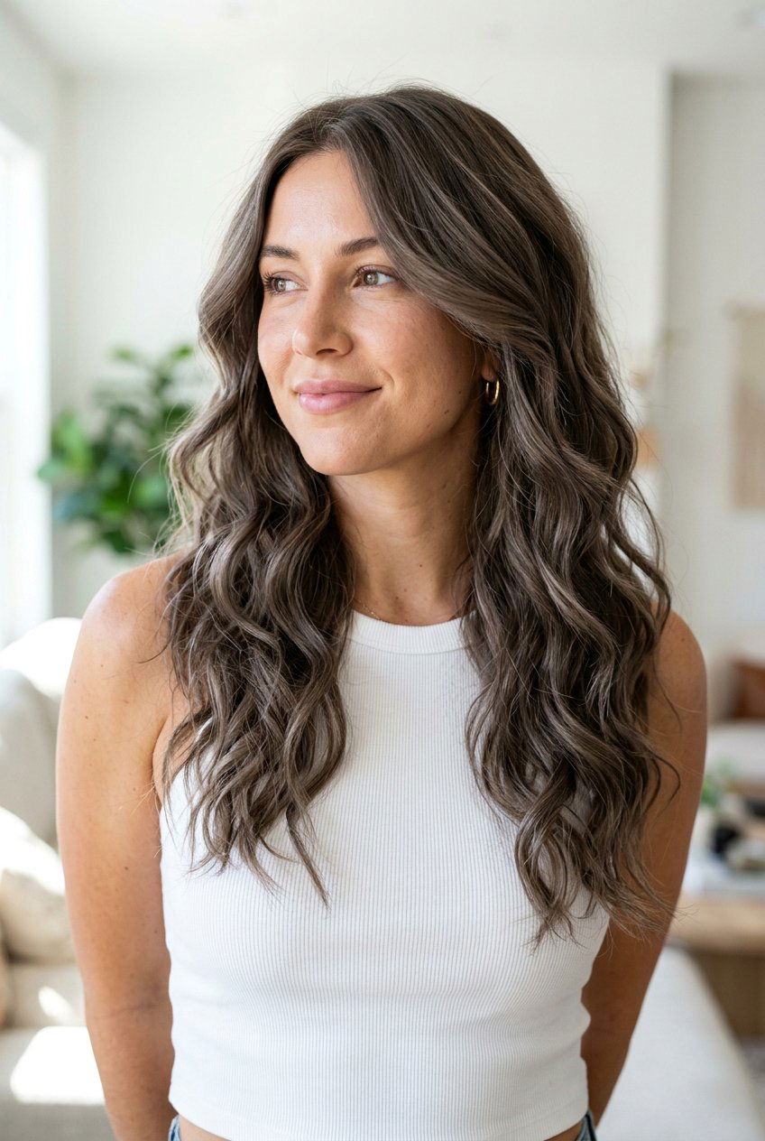 Ashy Mushroom Brown Waves For Cool Undertones - 20 mushroom brown for cool skin tones - 20 mushroom brown for cool skin tones