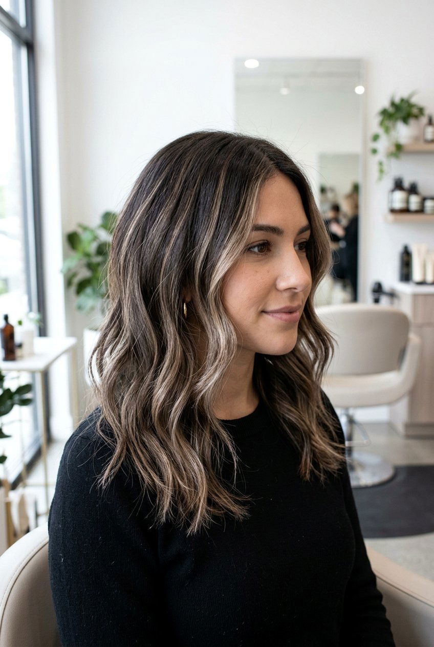 Ashy honey highlights on dark hair - 20 honey highlights on dark hair - 20 honey highlights on dark hair