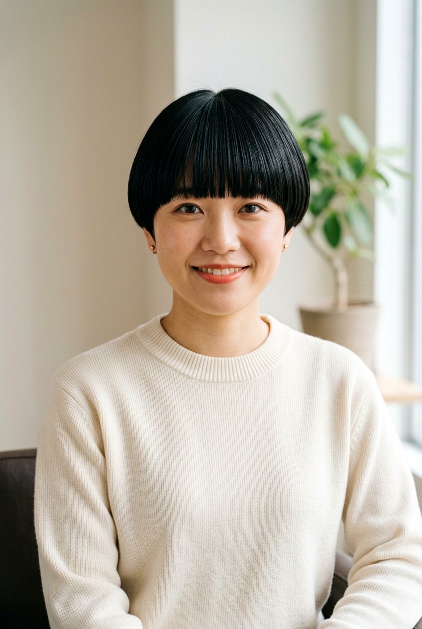 Asian Bowl Cut For Women With Round Face - 20 bowl cut haircut for women - 20 bowl cut haircut for women