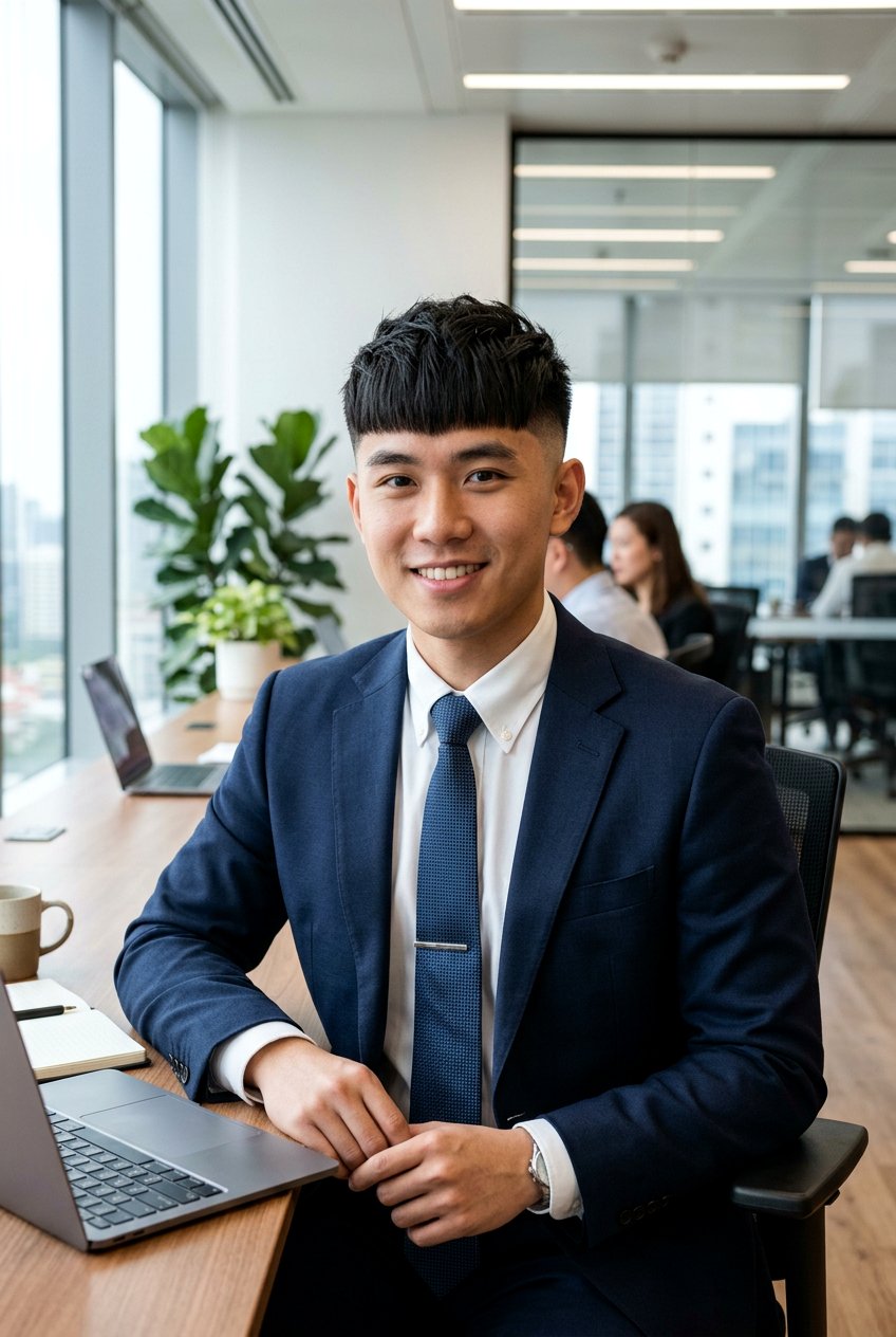 Asian Men Textured Crop - 20 men textured crop for office look - 20 men textured crop for office look