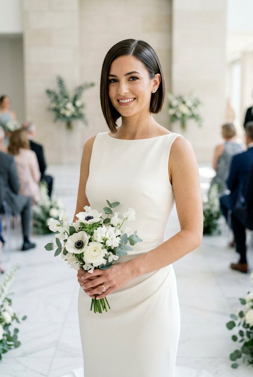 Asymmetrical Bob - 20 bridal hairstyle with side part - 20 bridal hairstyle with side part