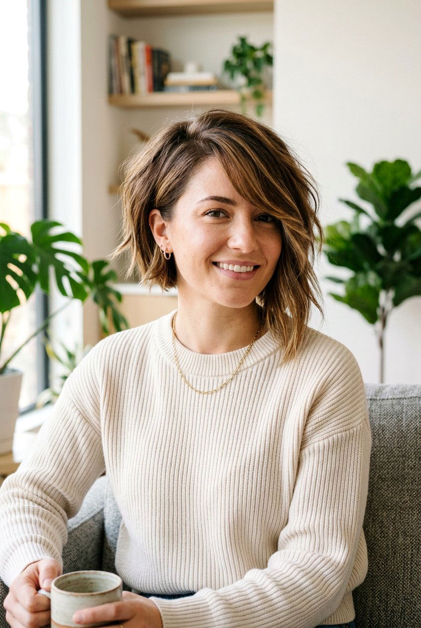 Asymmetrical Bob - 20 haircuts for big forehead - 20 haircuts for big forehead