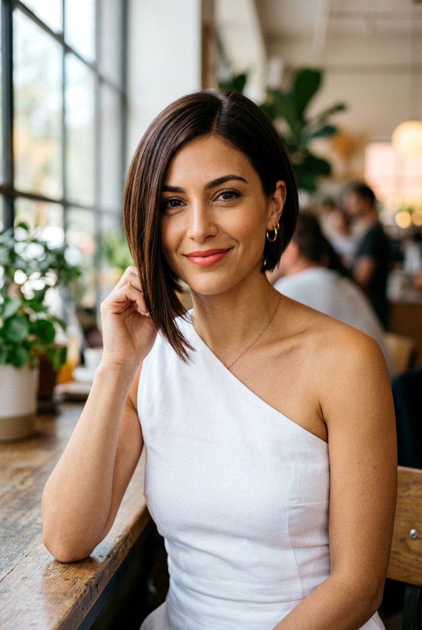 Asymmetrical Bob - 20 expensive brunette bob for women - 20 expensive brunette bob for women