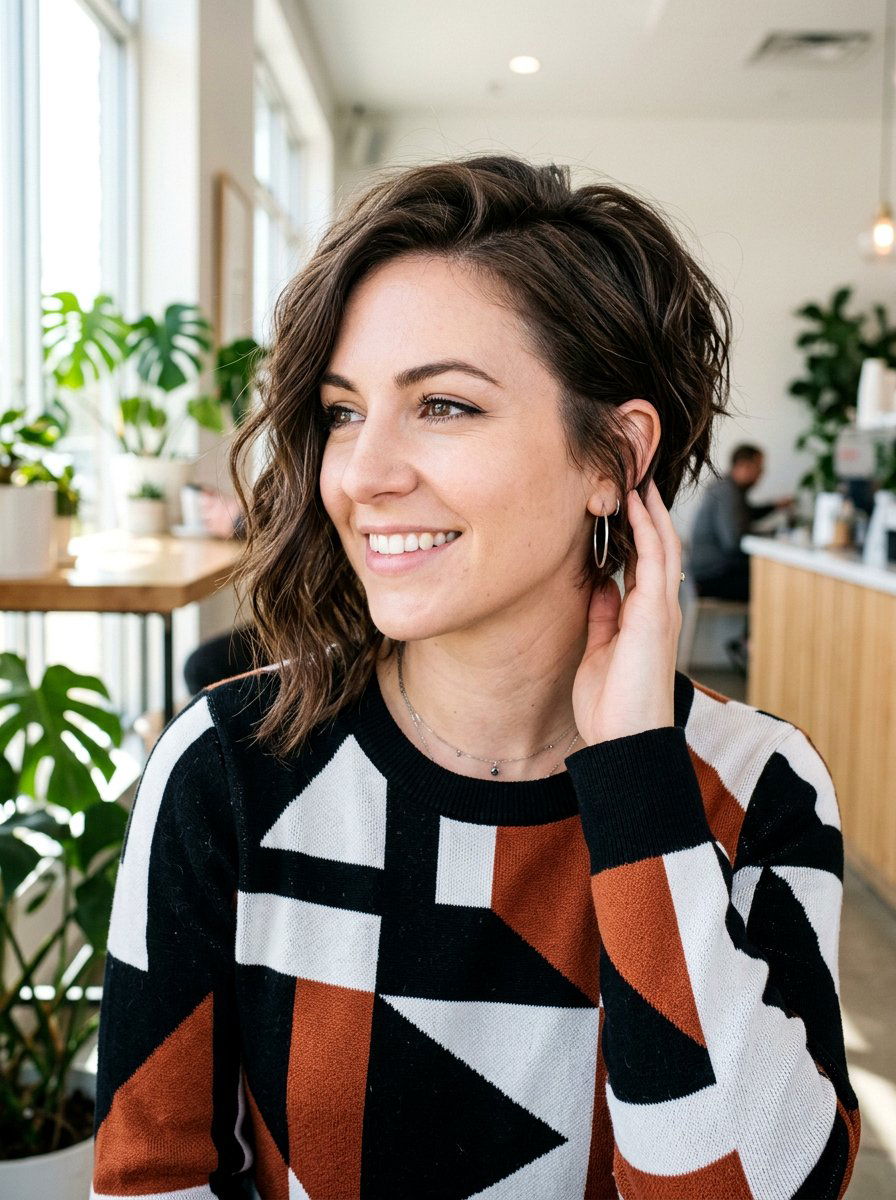 Asymmetrical Bob - 20 haircut for 2c wavy hair - 20 haircut for 2c wavy hair