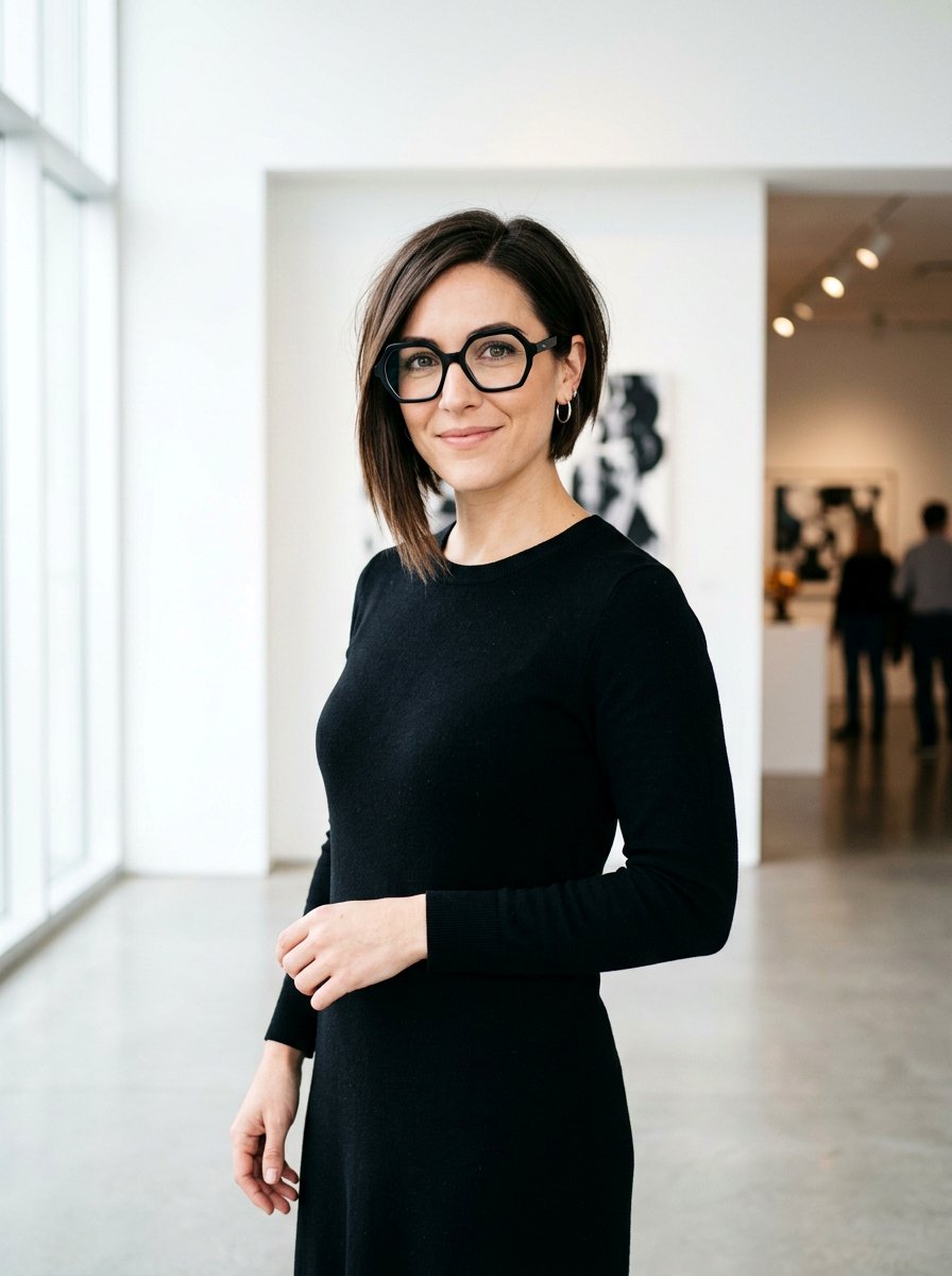 Asymmetrical Bob - 20 interview hairstyle with glasses - 20 interview hairstyle with glasses