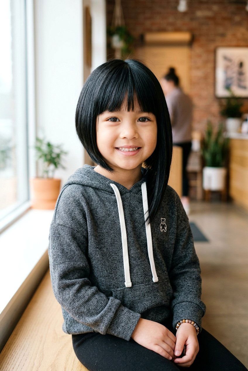 Asymmetrical Bob - 20 shoulder length haircut for little girls - 20 shoulder length haircut for little girls