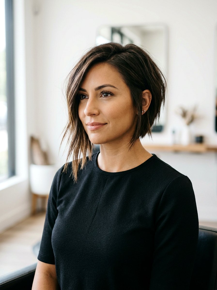 Asymmetrical Bob - 20 soft goth haircut ideas - 20 soft goth haircut ideas