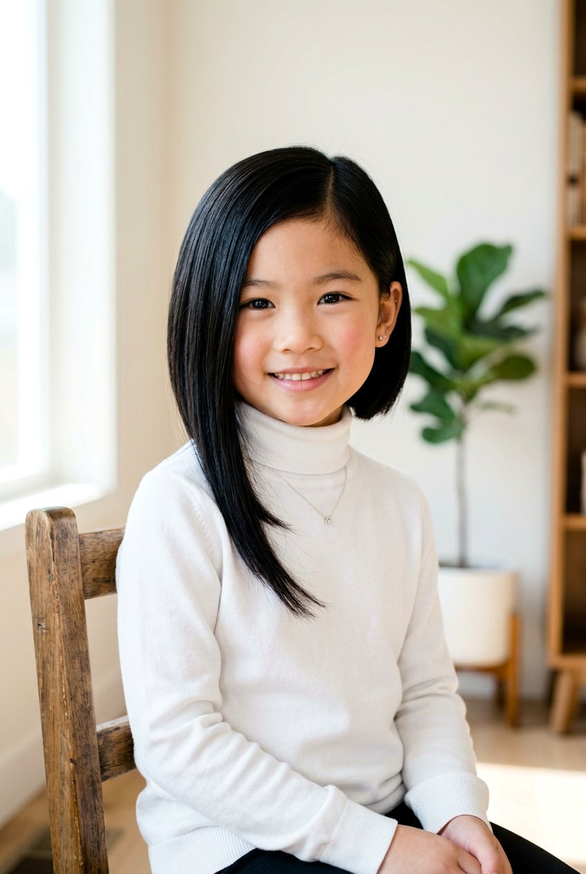 Asymmetrical Bob Cut - 20 school bob for little girls - 20 school bob for little girls